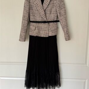 Self-Portrait tweed dress with belt